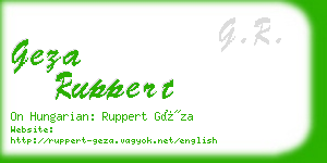 geza ruppert business card